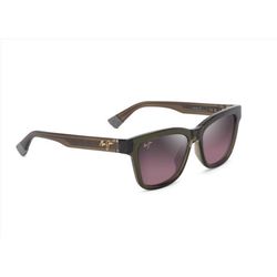 Maui Jim Hanohano Sunglasses Unisex Shiny Trans Green Frame Maui Rose Lens Polarized