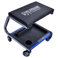 Urban Transit 16.5 in. W X 16.7 in. H X 16.5 in. D Fast Back Rolling Storage Stool Steel Black