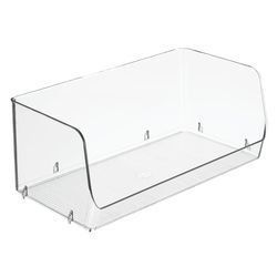 iDesign Linus Clear Storage Bin with Handles 5.25 in. H X 12 in. W X 6.25 in. D Stackable