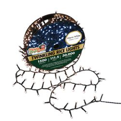 Holiday Bright Lights LED Rice Clear/Warm White 1500 ct String Christmas Lights