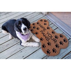 Entryways 18 in. W X 30 in. L Natural Wipe Your Paws Coir Door Mat