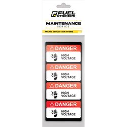 Fuel Stickers 1 in. H X 2 in. W Rectangle Red/White Fuel Sticker Label 4 pk