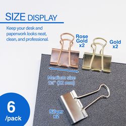 Bazic Products Medium Assorted Color Binder Clips 1 pk