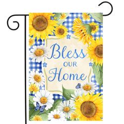Briarwood Lane Bless This Home Floral Garden Flag 12.5 in. W X 18 in. L