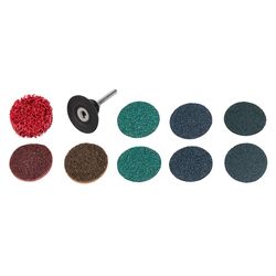 Milwaukee 2 in. Aluminum Oxide Center Mount Sanding Disc Kit Assorted Grit 10 pk