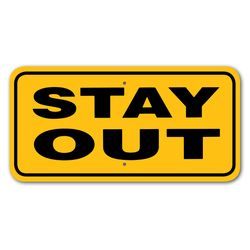 Noble Beasts Graphics English Yellow No Trespassing Sign 6 in. H X 12 in. W