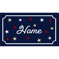Rockport Premium Americana 18 in. W X 28 in. L Multicolored Home with Stars Coir Door Mat