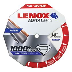 LENOX MetalMax 14 in. D X 1 in. X .130 in. thick Diamond/Metal Cut-Off Wheel 1 pc