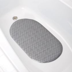 Zenna Home 27-1/2 in. L X 15-3/8 in. W Gray Thermo Plastic Elastomer Bath Mat
