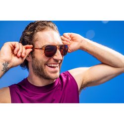 goodr Mach G - Amelia Earhart Ghosted Me Sunglasses Unisex Brown Frame Brown Lens Polarized