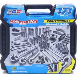 Channellock 1/4 & 3/8 & 1/2 in. drive Metric/SAE Mechanic's Tool Set 171 pc