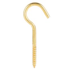 Ace Small Polished Brass Green Brass 3.375 in. L Ceiling Hook 40 lb 2 pk