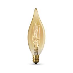 Feit The Original 40 W CA10 Vintage Incandescent Bulb E12 (Candelabra) Soft White 2 pk