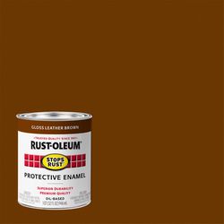 Rust-Oleum Stops Rust Indoor and Outdoor Gloss Leather Brown Rust Prevention Paint 1 qt