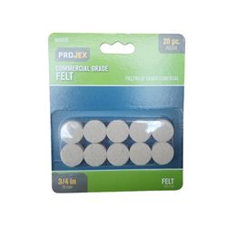 Projex Felt Self Adhesive Protective Pad Beige Round 3/4 in. W 20 pk