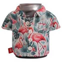 Puffin Drinkwear 12 oz Multicolored Cotton Flamingo Can Holder