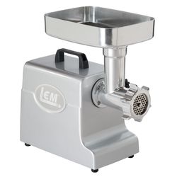LEM Mighty Bite Brushed Nickel Silver 1 speed 4.5 lb #8 Electric Meat Grinder