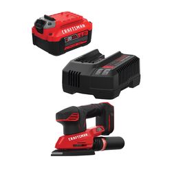 CRAFTSMAN V20 4Ah Battery and Charger Kit with CRAFTSMAN V20 Cordless Detail Sander