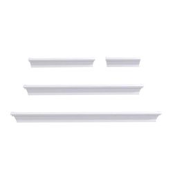 Melannco 5.12 in. H X 4.33 in. L White Wood Ledge Shelf Set
