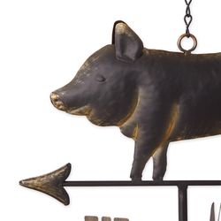 Zingz Black Iron 45 in. Weathervane Pig Wind Chime
