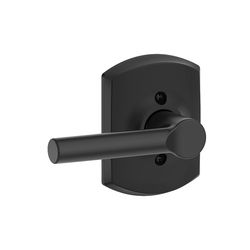 Schlage F Series Broadway/Greenwich Matte Black Dummy Lever 1-3/4 in.