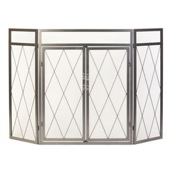 Panacea Open Hearth Black Antique Steel Fireplace Screen