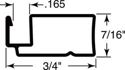 Prime-Line Tan Aluminum 7/16 in. W X 94 in. L Screen Frame 1 pk