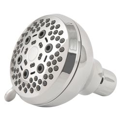 PlumbCraft Chrome Metal 6 settings Showerhead 2 gpm