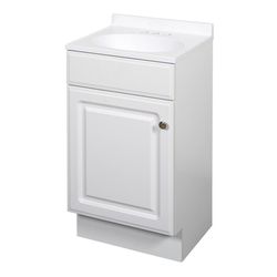 Zenna Home Single White Bathroom Vanity 18 in. W X 16 in. D X 35 in. H