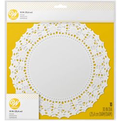 Wilton White Paper Round Lacy Paper Doilies