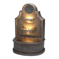 Glitzhome Polyresin/Stone Gray 37.25 in. H Fountain