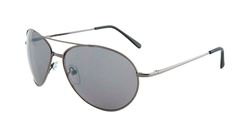 Piranha Aviator Sunglasses Unisex Silver Frame Gray Lens