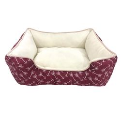 Boss Pet Slumber Pet Red Sherpa Arrow Print Pet Bed 7.5 in. H X 16 in. W X 20 in. L