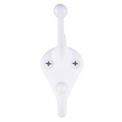 Ace 3 in. L Galvanized White Metal Small Coat and Hat Hook 2 pk
