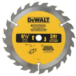 DEWALT 5-3/8 in. D X 10 mm Tungsten Carbide Circular Saw Blade 24 teeth 1 pk