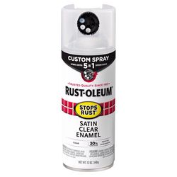 Rust-Oleum Stops Rust 5-in-1 Indoor and Outdoor Satin Crystal Clear Oil-Based Protective Enamel 12 o
