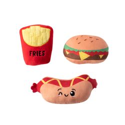 Pet Shop by Fringe Studio For Dog Assorted Fast Foodies Dog Toy Small 1 pk