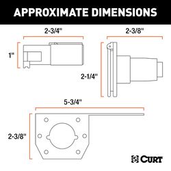 CURT 6 Round Connector Plug and Socket