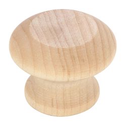 Richelieu Eclectic Round Cabinet Knob 1-11/32 in. D 1-1/16 in. Natural Stain Maple 2 pk
