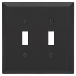 Amerelle Century Matte Black 2 gang Stamped Steel Toggle Wall Plate 1 pk
