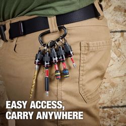 Milwaukee Hex Bit Holder with Carabiner Alloy Steel 5 pk
