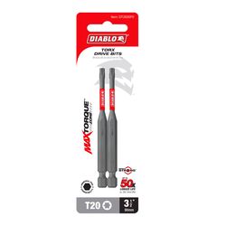 Diablo Torx 3.5 in. L #20 Screwdriver Bit Steel 2 pk