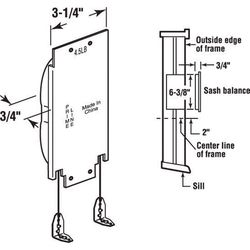 Prime-Line Silver Steel Sash Balance 6-3/8 in. L X 0.75 in. H 1 pk