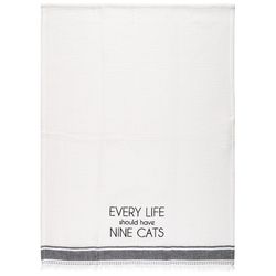 Karma Milo Black/White Cotton Cats Tea Towel 1 pk