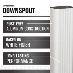 Amerimax 2 in. H X 3 in. W X 120 in. L White Aluminum Rectangular Downspout