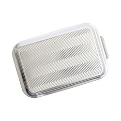 Nordic Ware Prism Classic 10 in. W X 16 in. L Cake Pan w/Lid Silver 2 pc