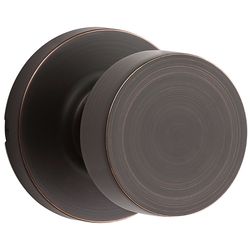 Kwikset Pismo Knob x Round Rose Venetian Bronze Passage Lockset