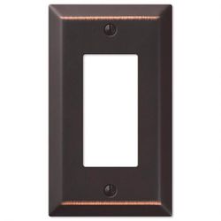 Amerelle Century Aged Bronze 1 gang Stamped Steel Decorator Wall Plate 1 pk
