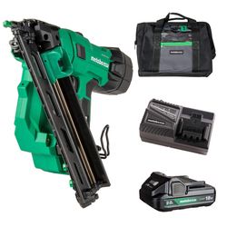 Metabo HPT 15 Ga. Cordless 34 deg Angled Finish Nailer Kit (Battery & Charger) 18 V