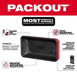 Milwaukee Packout Shop Storage Garage Organizer Magnetic Tray Black/Red
